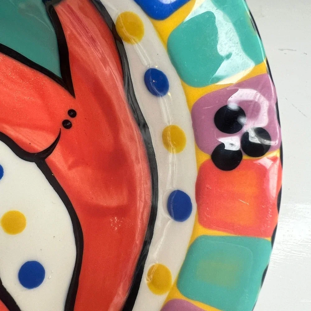 Bubany Tucson Handpainted Chili Pepper Ceramic Bowl Southwestern Folk Art 7in